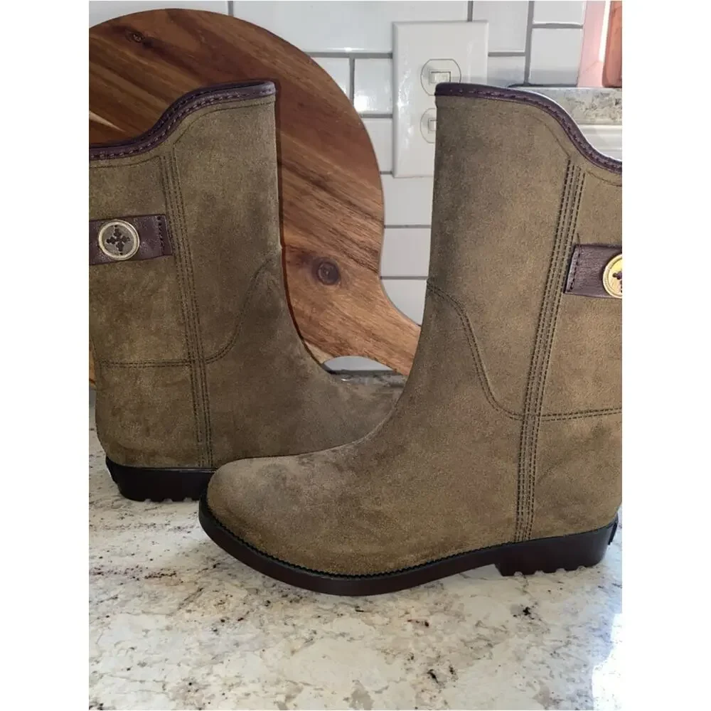 Charleston Shoe Company $160 Legare Rain Boot Olive US 7 EUC
